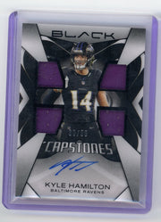 Kyle Hamilton 2025 Panini Black Capstones Quad Patch Auto #'d 33/50