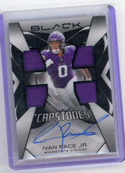 Ivan Pace Jr. 2025 Panini Black Capstones Quad Patch Auto #'d 39/50