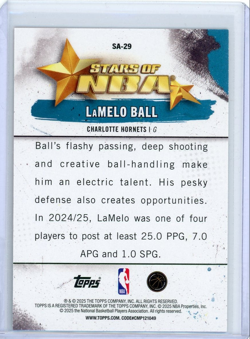 LaMelo Ball 2025 Topps Basketball Stars of NBA Orange #'d 24/25