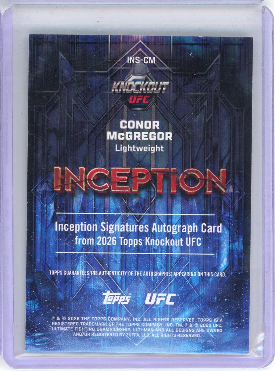 Conor McGregor 2026 Topps Inception Signatures #'d 96/99
