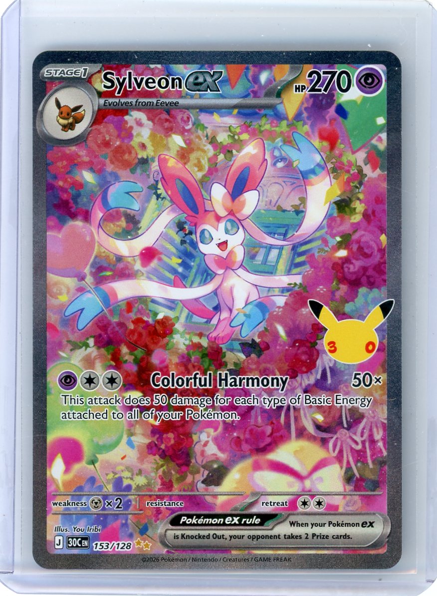 Sylveon ex Pokémon 30th Anniversary Special Illustration Rare #153/128
