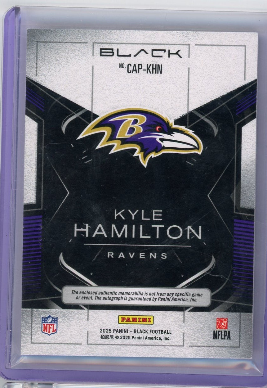 Kyle Hamilton 2025 Panini Black Capstones Quad Patch Auto #'d 33/50