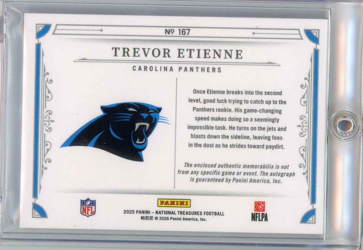 Trevor Etienne 2025 Panini National Treasures True RPA #'d 66/99