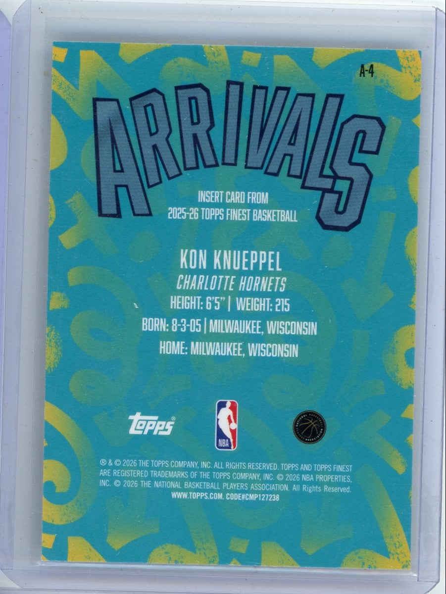 Kon Knueppel 2025 Topps Finest Arrivals X-Fractor RC