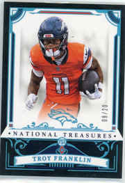 Troy Franklin 2025 Panini National Treasures Midnight #'d 08/20
