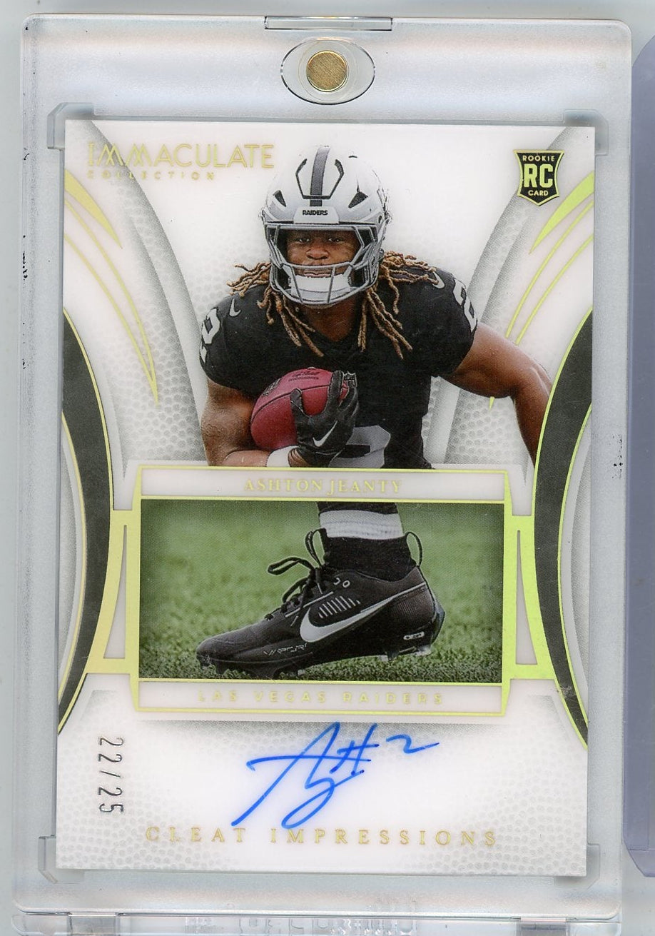 Ashton Jeanty 2025 Panini Immaculate Cleat Impressions autograph RC #'d 22/25