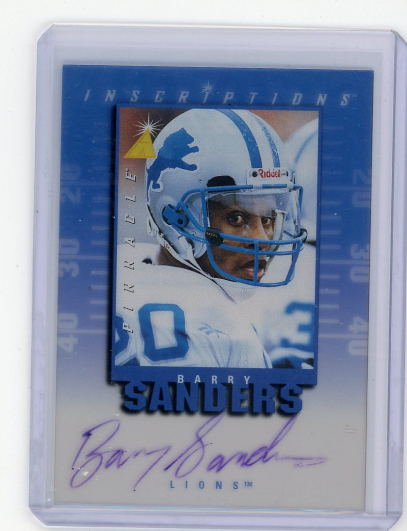 Barry Sanders 1997 Pinnacle Inscriptions Autograph 