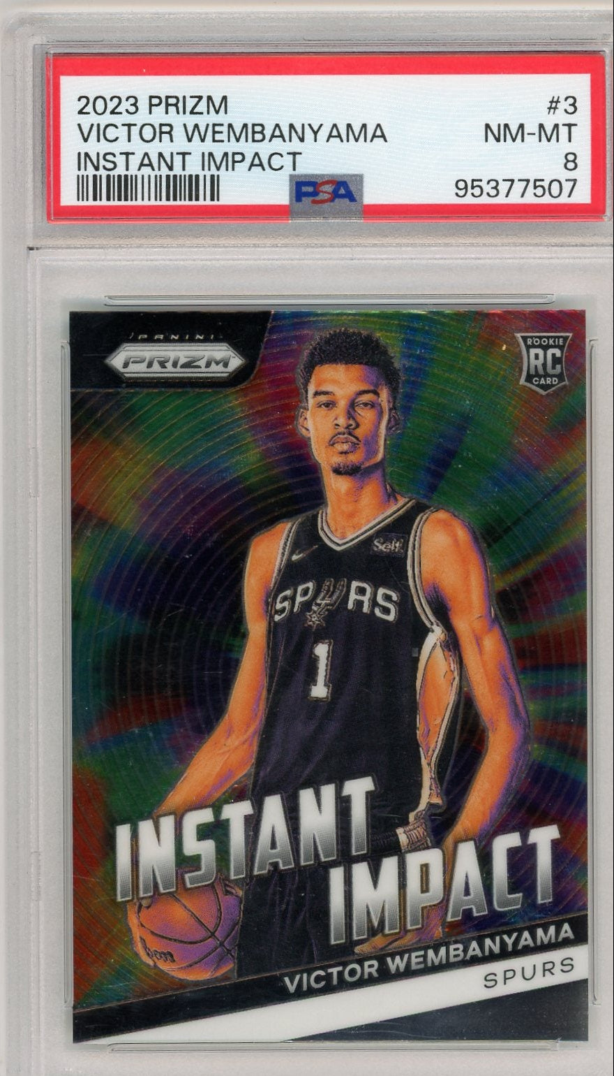 Victor Wembanyama 2023 Panini Prizm Instant Impact PSA 8