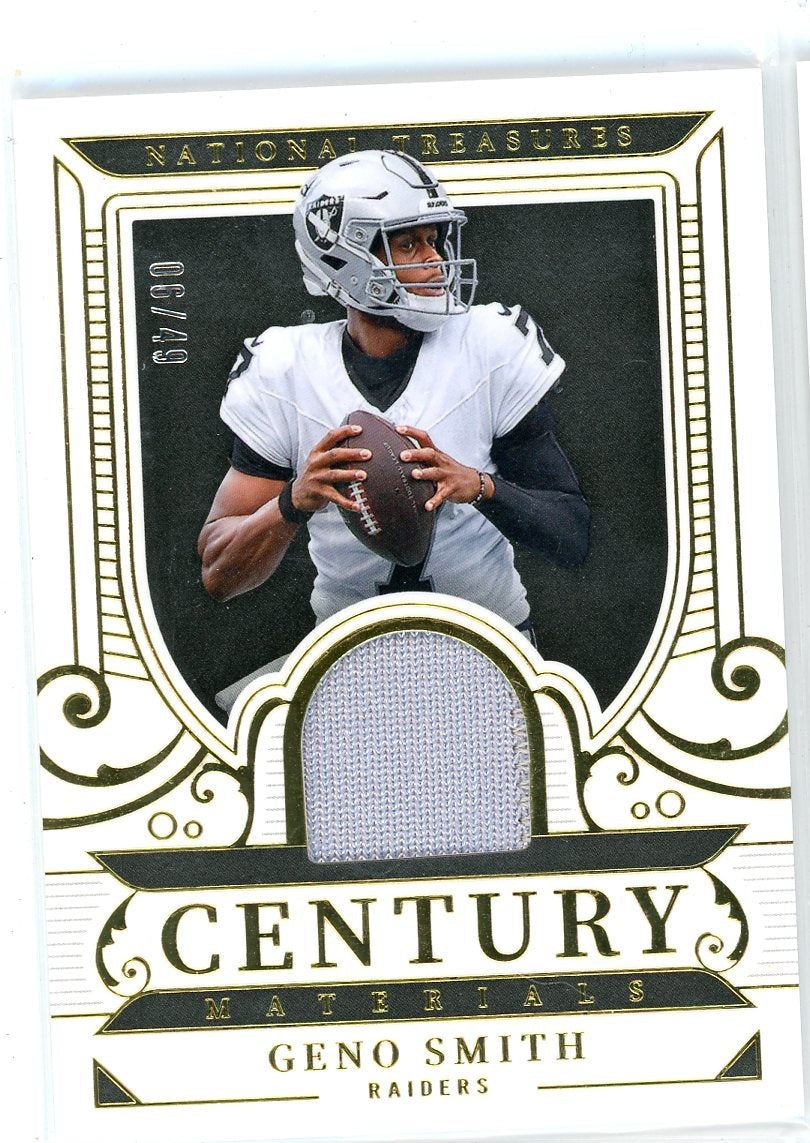 Geno Smith 2025 Panini National Treasures Century Materials #'d 06/49