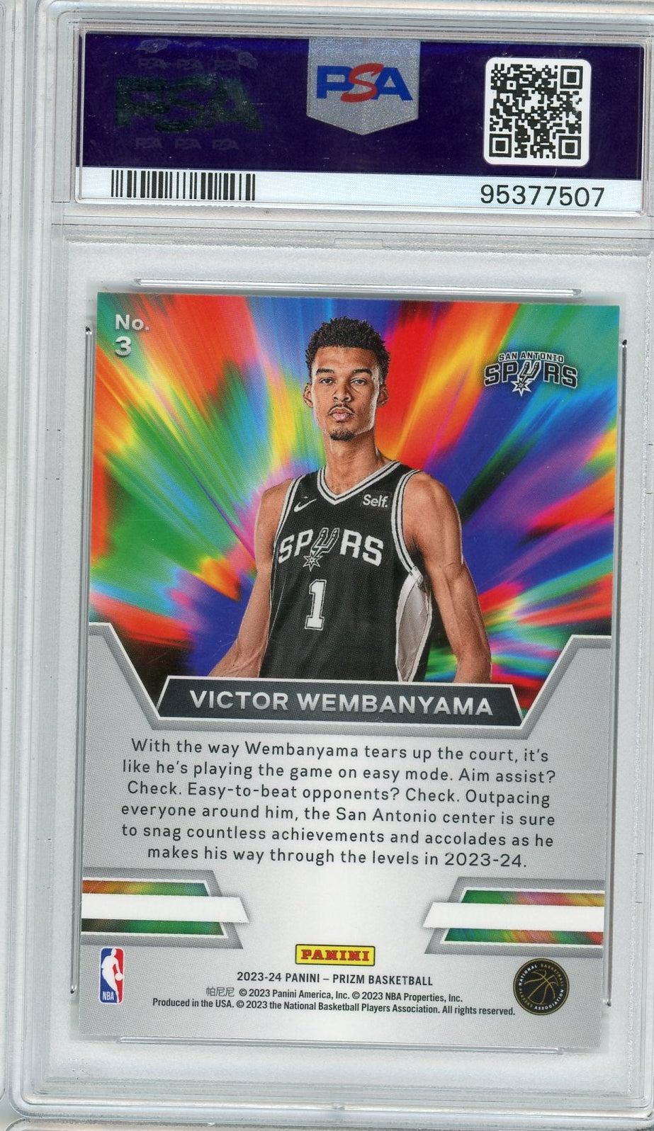 Victor Wembanyama 2023 Panini Prizm Instant Impact PSA 8