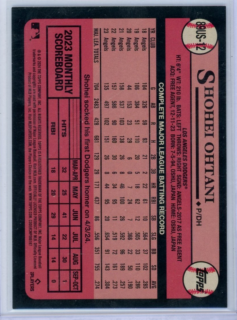 Shohei Ohtani 2024 Topps Update 1989 Blue Border
