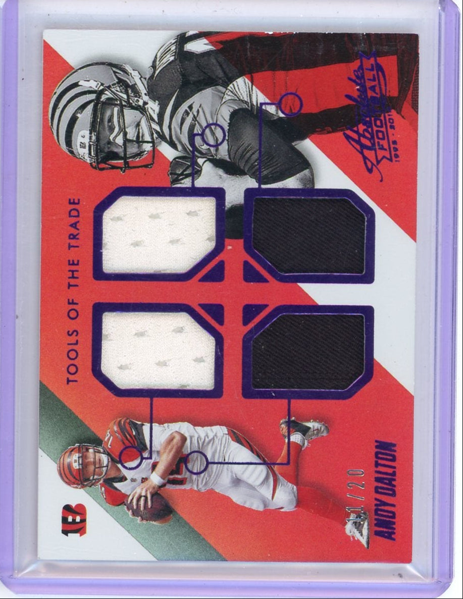 Andy Dalton 2014 Panini Absolute Tools of the Trade quad relic #'d 11/20