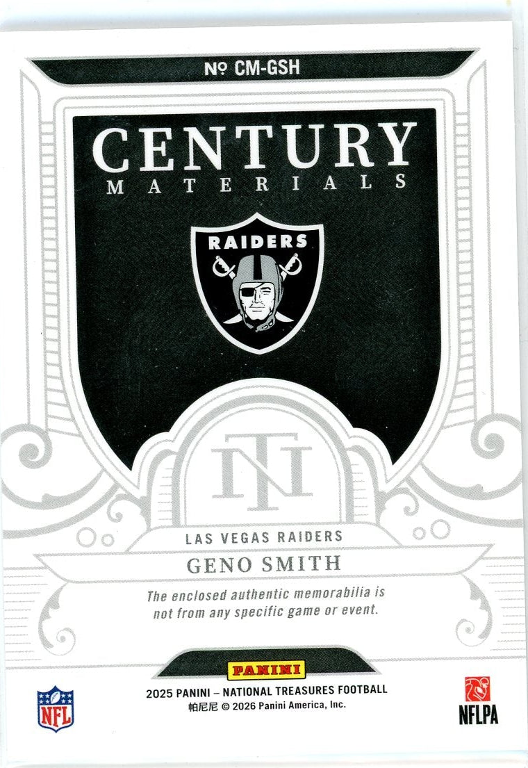 Geno Smith 2025 Panini National Treasures Century Materials #'d 06/49