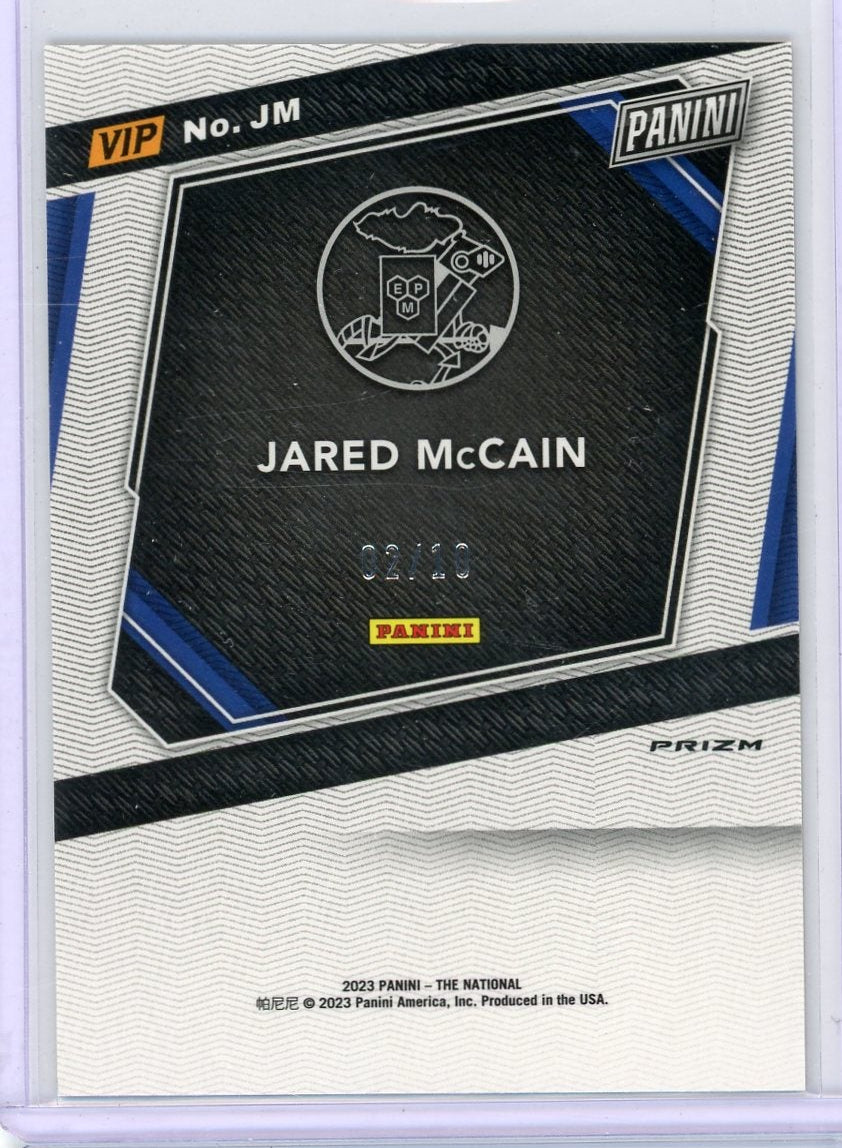 Jared McCain 2023 Panini National VIP Rated Prospect Gold #'d 2/10