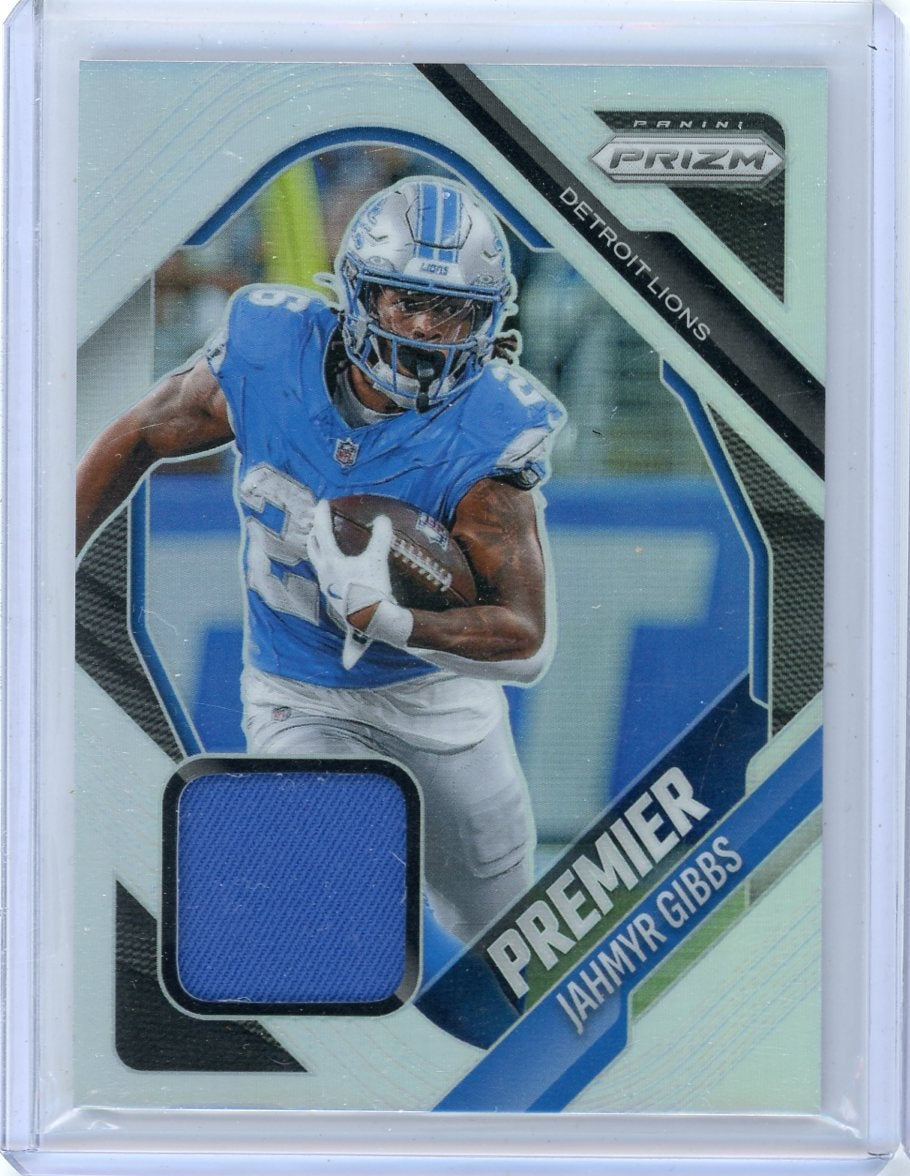 Jahmyr Gibbs 2025 Panini Prizm Premier relic