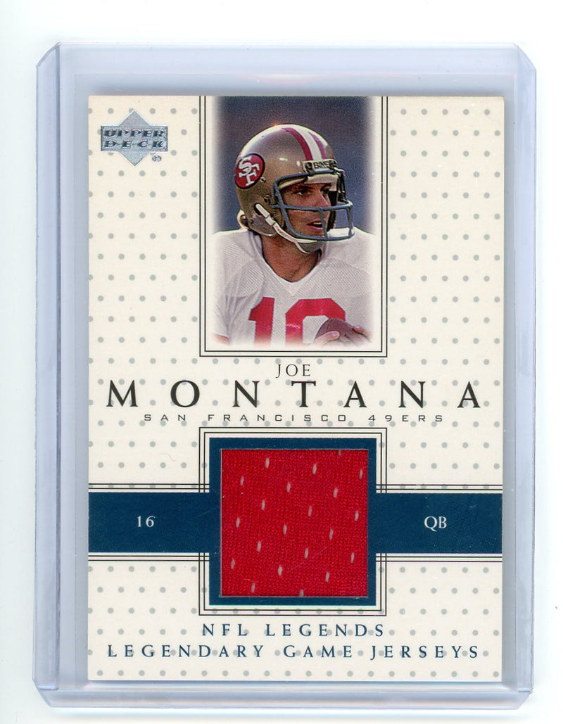 Joe Montana 2000 Upper Deck NFL Legends Game Used Jersey Relic