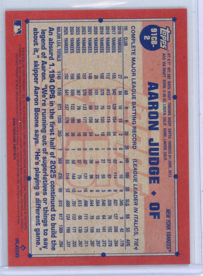 Aaron Judge 2026 Topps Chrome Logofractor Gold #'d 43/50