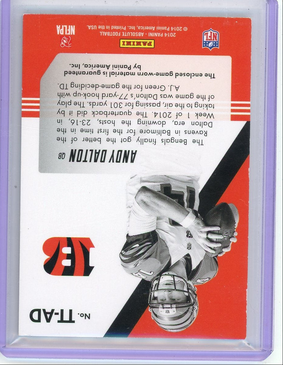 Andy Dalton 2014 Panini Absolute Tools of the Trade quad relic #'d 11/20