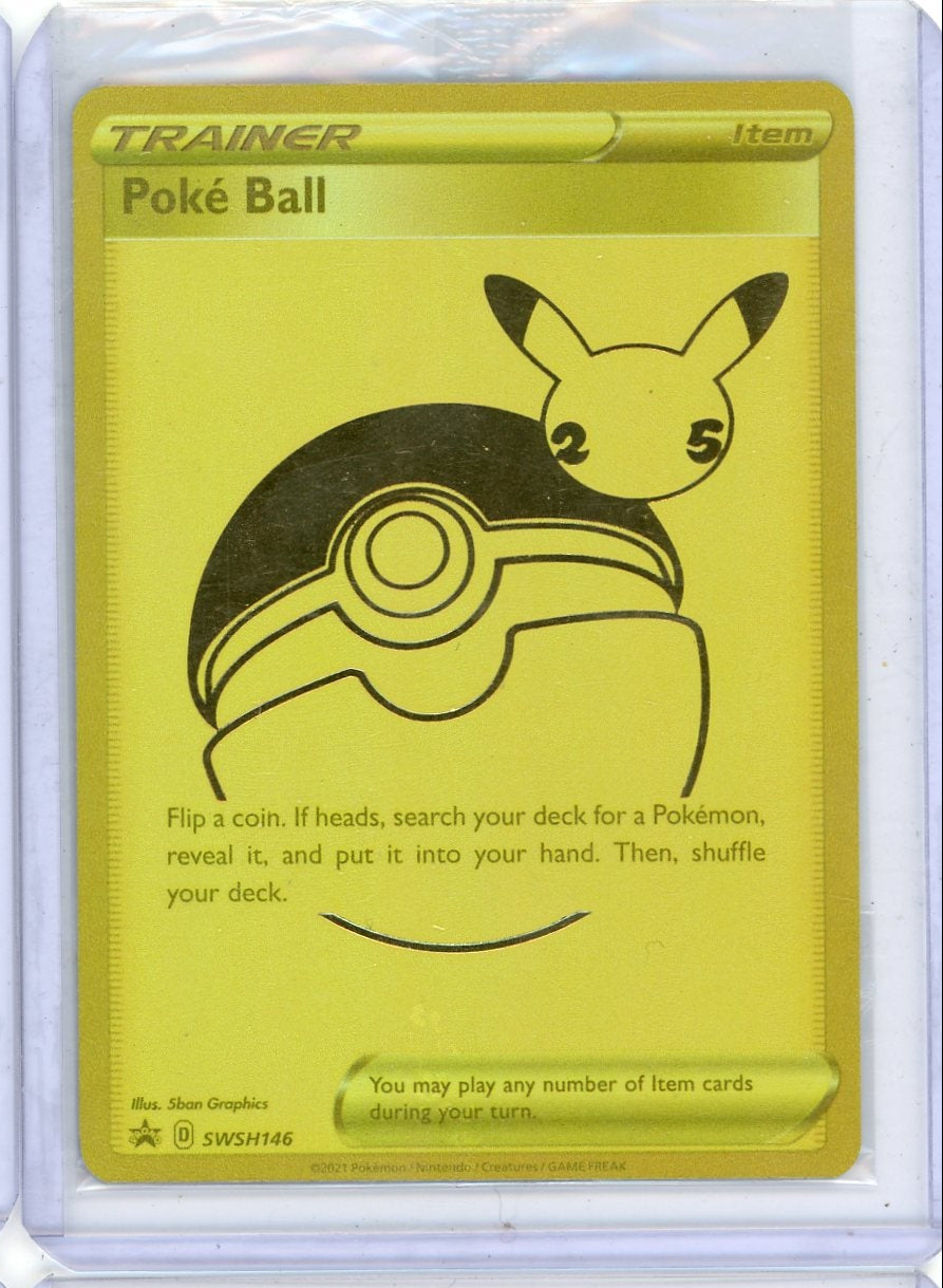 Poke Ball SWSH 146 Gold Black Star UPC Promo (Sealed)