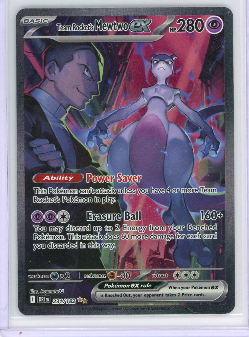 Team Rocket's Mewtwo ex Pokémon Destined Rivals Special Illustration Rare #231/182