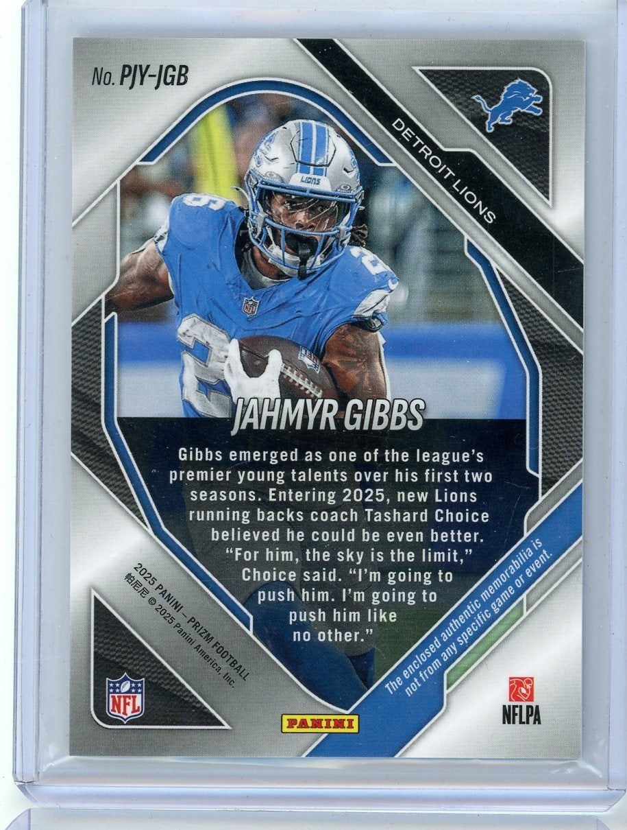 Jahmyr Gibbs 2025 Panini Prizm Premier relic