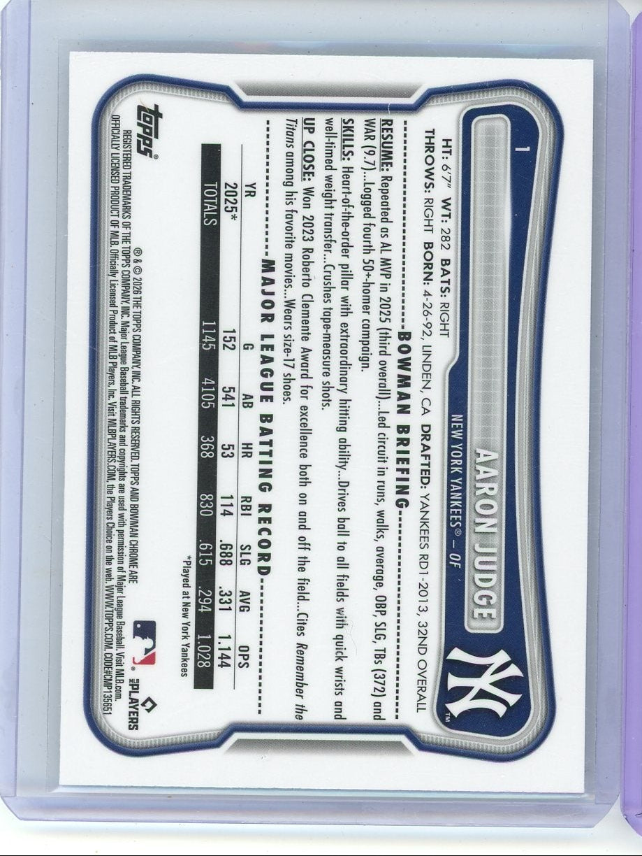 Aaron Judge 2026 Bowman Chrome Mojo