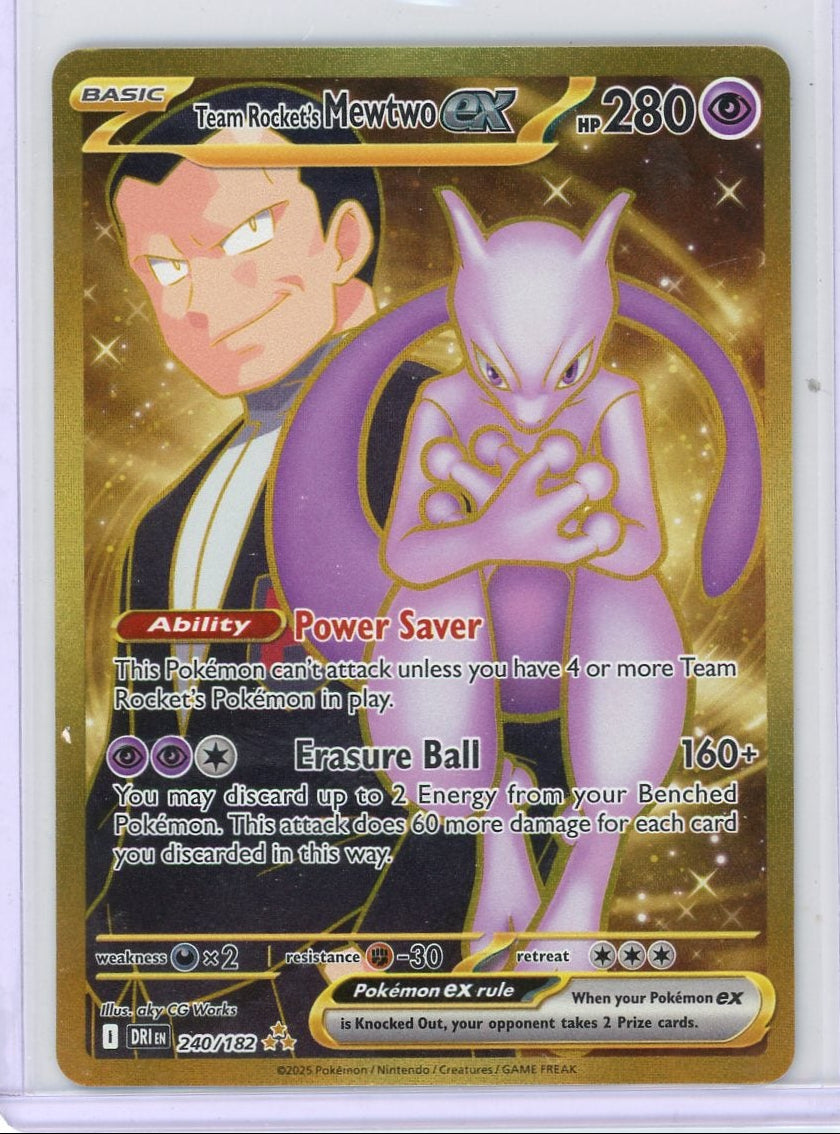 Team Rocket's Mewtwo Pokémon Destined Rivals Hyper Rare #240/182