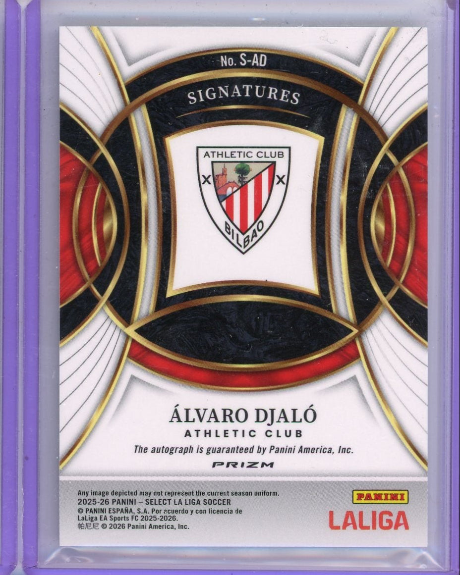 Alvaro Djalo 2025-26 Panini Select autograph silver prizm