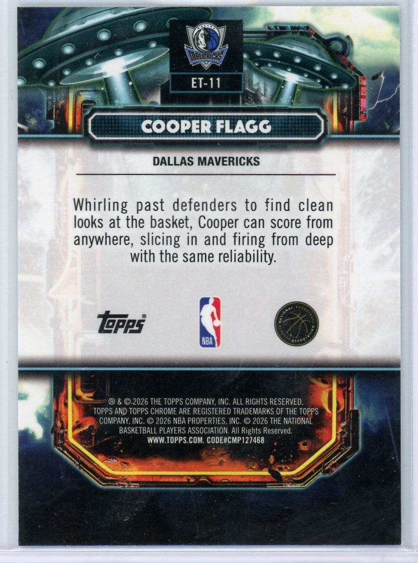 Cooper Flagg 2025-26 Topps Cosmic Chrome Extra Terrestrial Rookie Card
