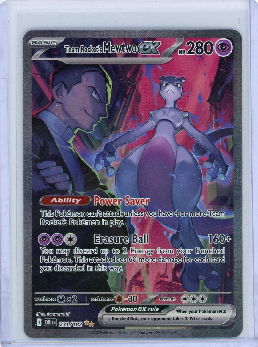 Team Rocket's Mewtwo ex Pokémon Destined Rivals Special Illustration Rare #231/182