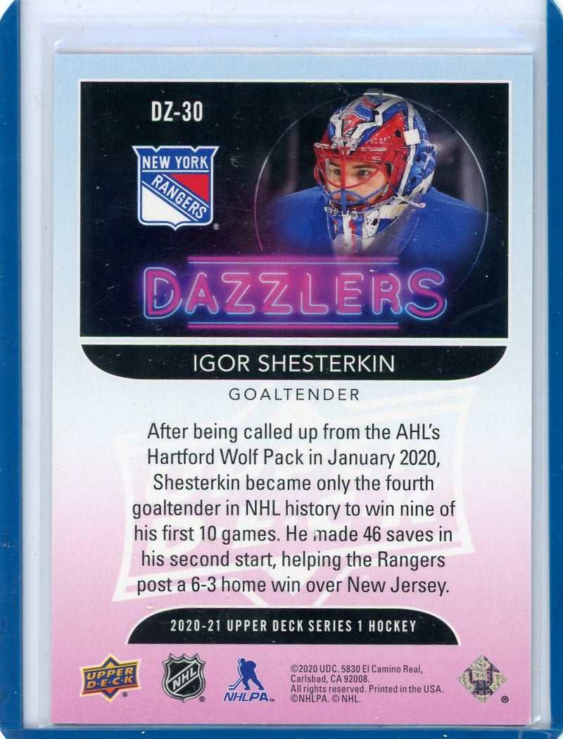 Igor Shesterkin 2020-21 Upper Deck Dazzlers Blue