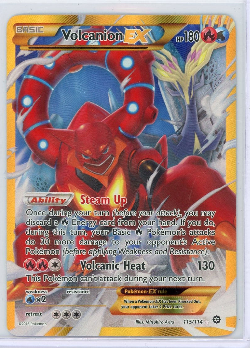 Volcanion EX 2016 Pokemon Steam Siege Secret rare #115/114 LP/MP