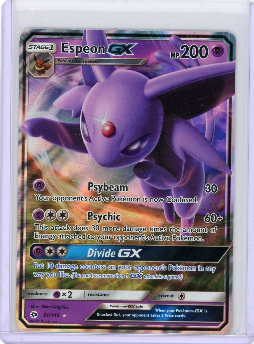 Espeon GX 2017 Pokemon Sun & Moon Base Set #61/149 MP/HP