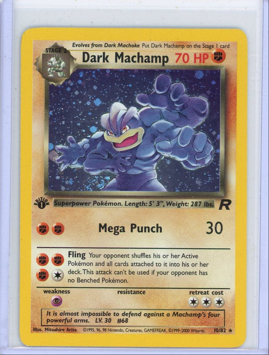 Dark Machamp Pokemon Team Rocket 1st Edition holo #10/82 LP/NM