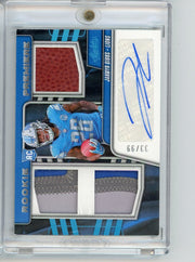 Jahmyr Gibbs 2023 Panini Absolute Rookie Premiere triple relic RPA #'d 33/99