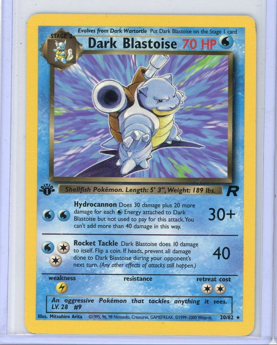 Dark Blastoise Pokemon Team Rocket 1st Edition non holo #20/82