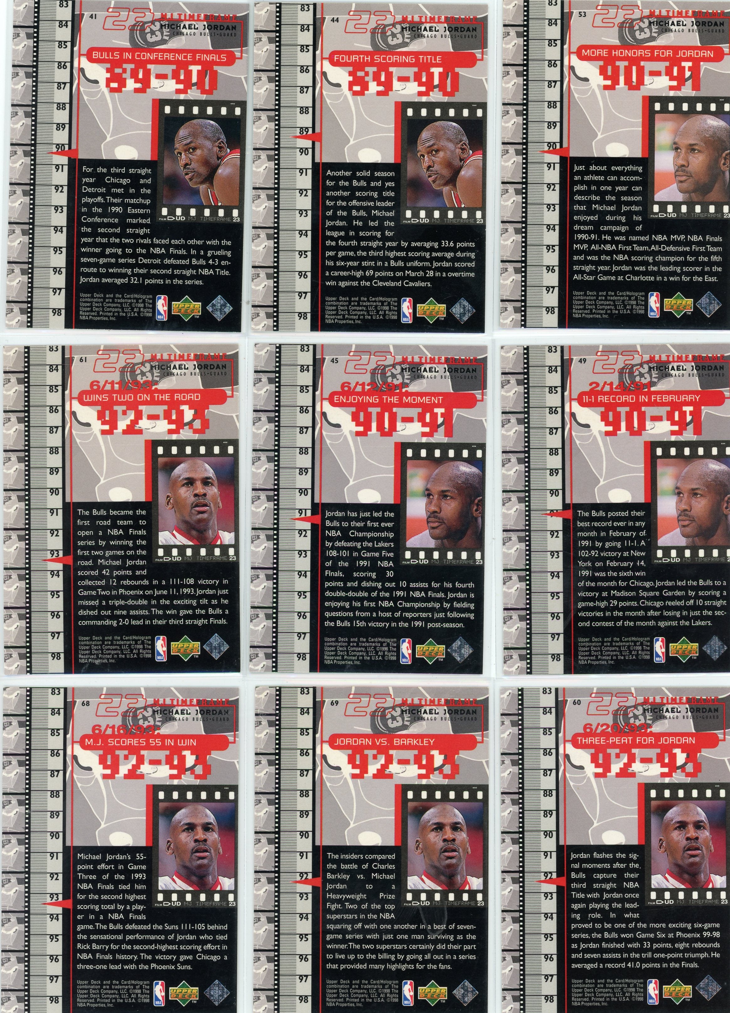 Michael Jordan Upper Deck 1998 Film Bundle