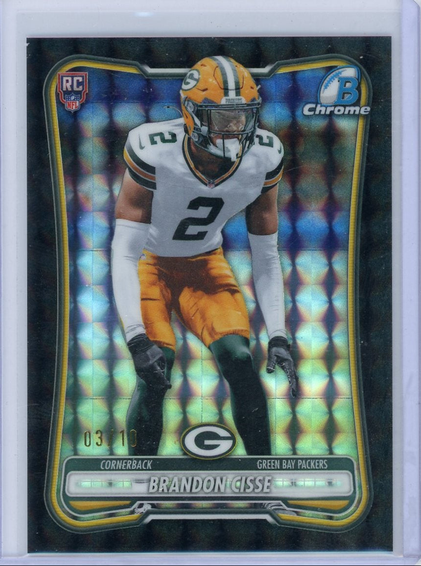 Brandon Cisse 2026 Bowman Football Black Geometric Rookie #'d 3/10