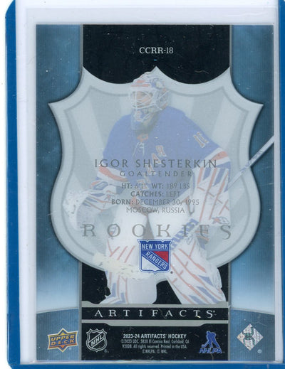 Igor Shesterkin 2023-24 Upper Deck Artifacts 2005-06 Clear Cut Retro Rookies