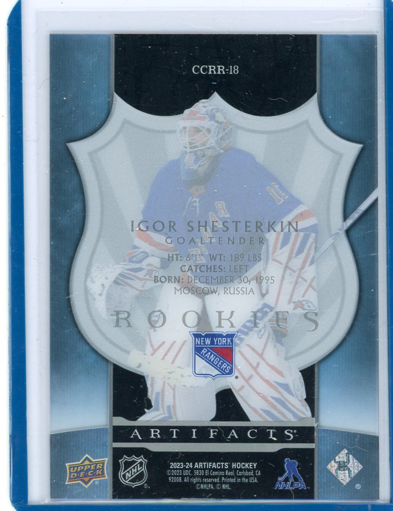 Igor Shesterkin 2023-24 Upper Deck Artifacts 2005-06 Clear Cut Retro Rookies