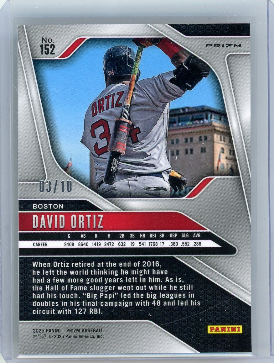 David Ortiz 2025 Panini Prizm Gold Prizm #'d 3/10