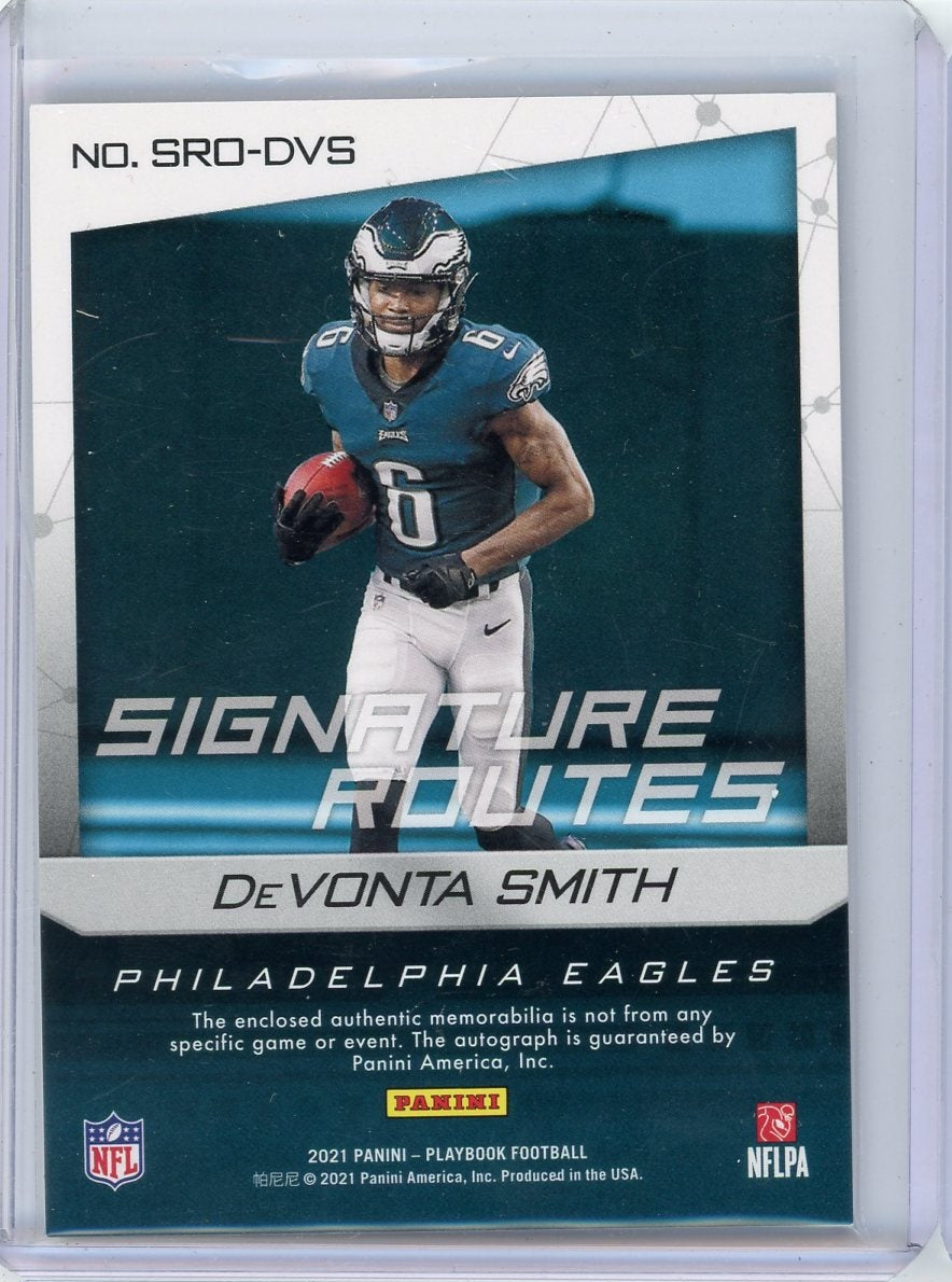 DeVonta Smith 2021 Panini Playbook Signature Routes RPA #'d 16/49