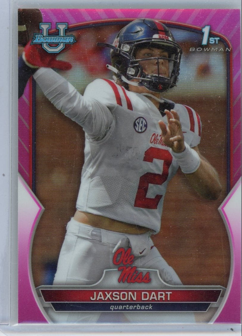 Jaxson Dart 2022 1st Bowman Chrome University pink refractor