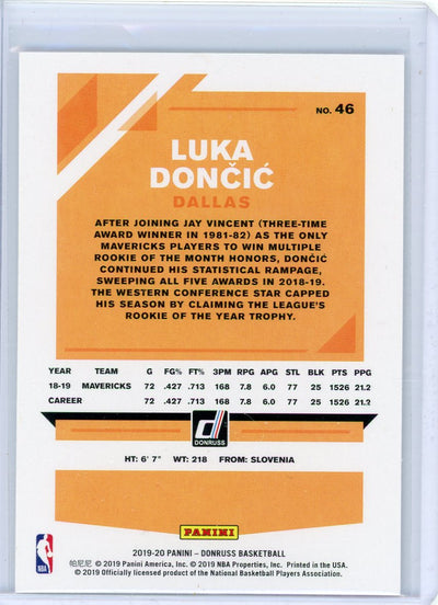 Luka Doncic 2019-20 Panini Donruss #46