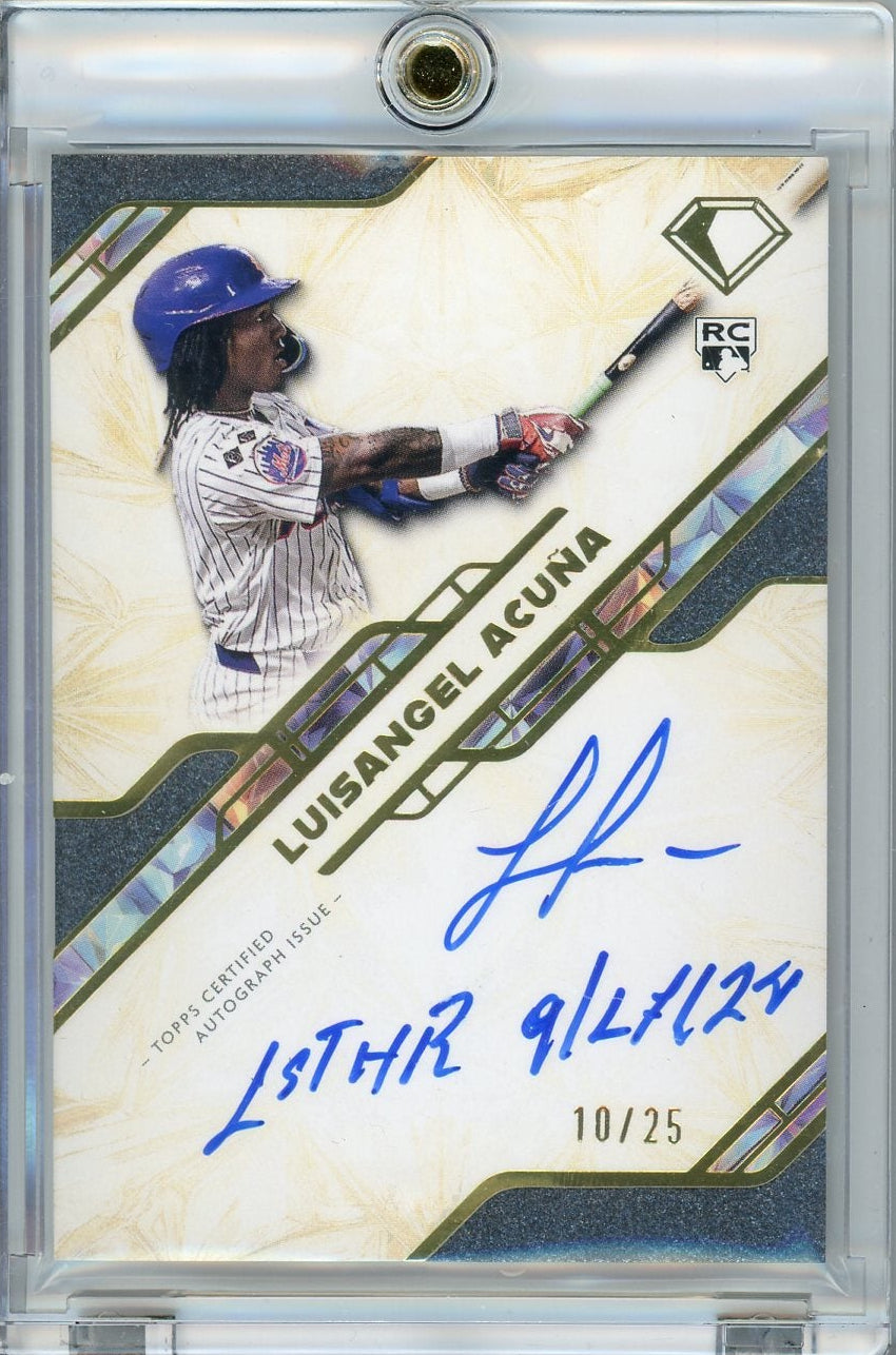 Luisangel Acuna 2025 Topps Diamond Icons Iconic First Inscription Auto #'d 10/25