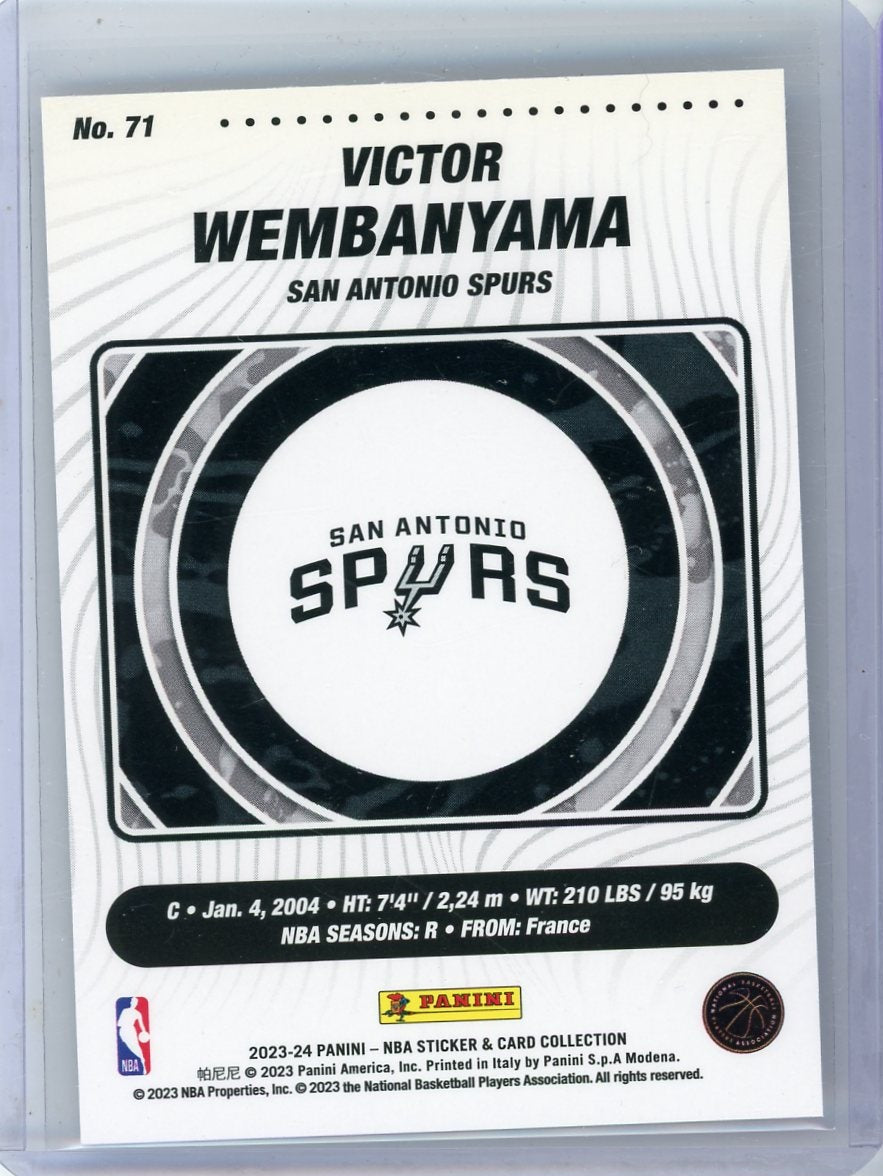 Victor Wembanyama 2023-24 Panini NBA Sticker silver foil RC #71