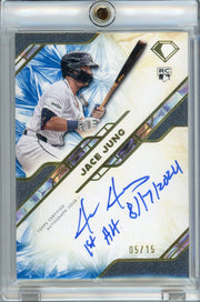 Jace Jung 2025 Topps Diamond Icons Iconic First Inscription Auto #'d 05/15