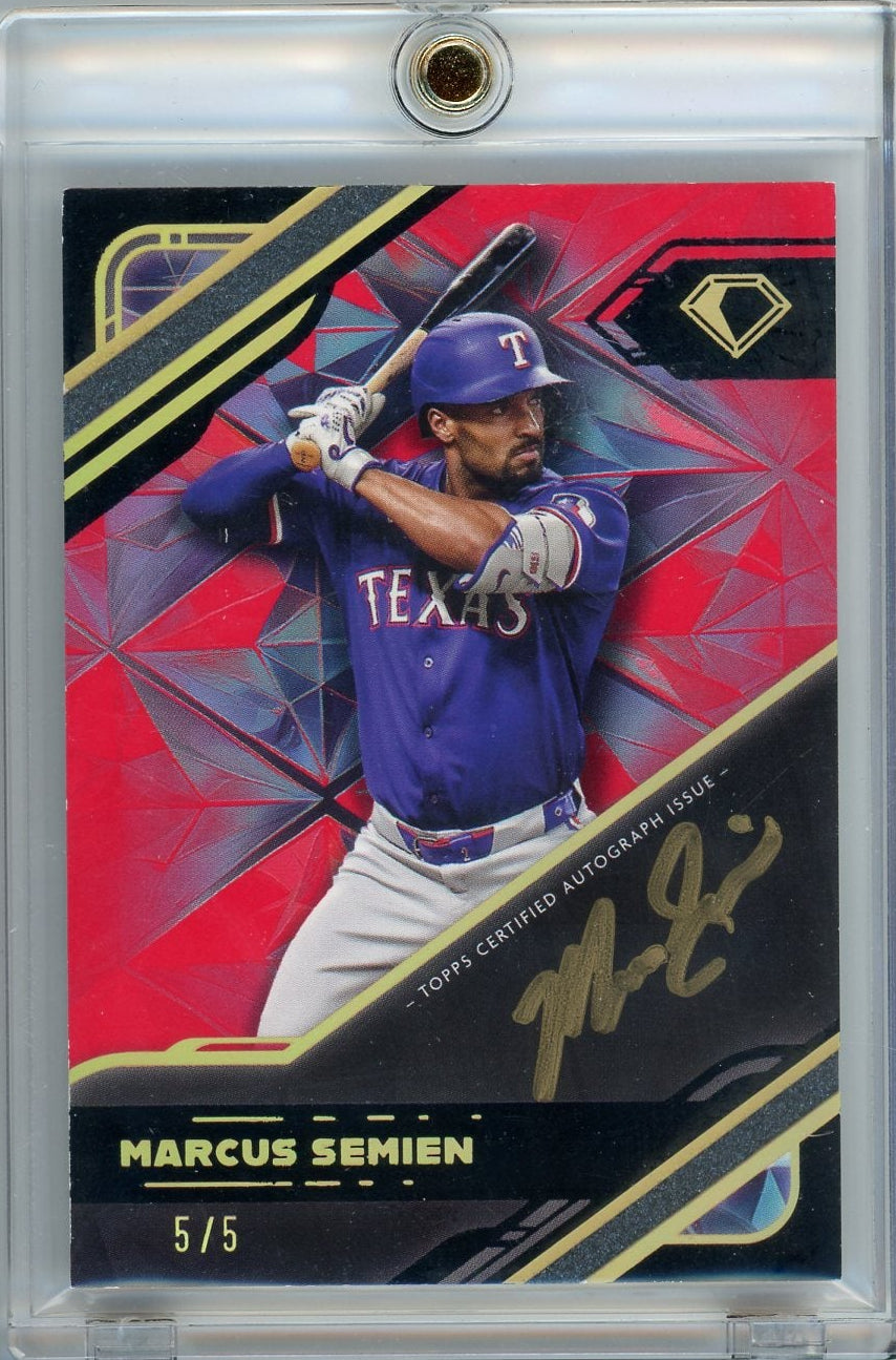 Marcus Semien 2025 Topps Diamond Icons Black Polychromatink Auto #'d 5/5