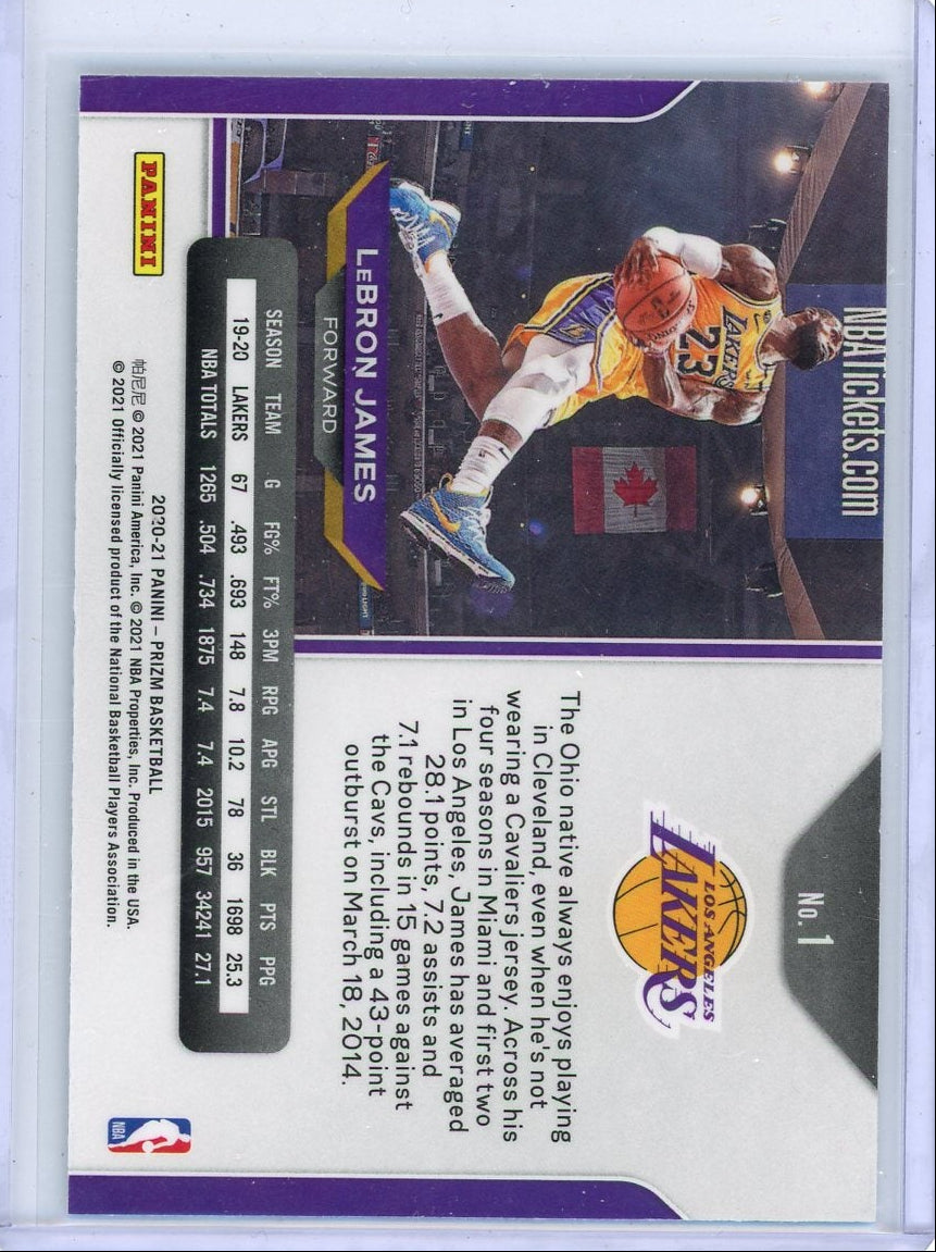 LeBron James 2020-21 Panini Prizm #1 Kobe Tribute