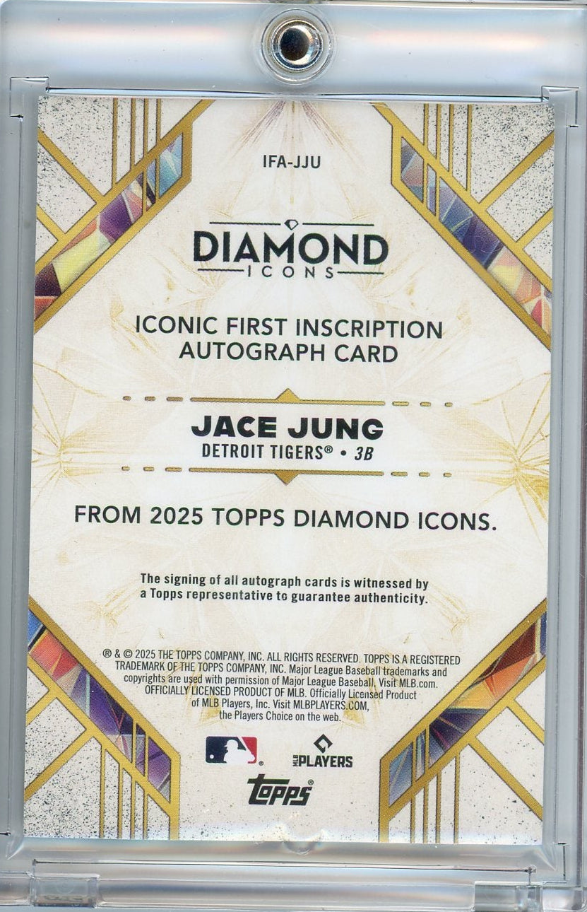 Jace Jung 2025 Topps Diamond Icons Iconic First Inscription Auto #'d 05/15
